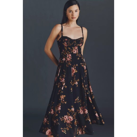 New Reformation Women's Katara Midi Dress Size 4 Ballad Floral Pattern - Picture 7 of 8